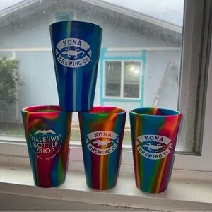 Kona Brewing Co Silipint Cups, lot of 4